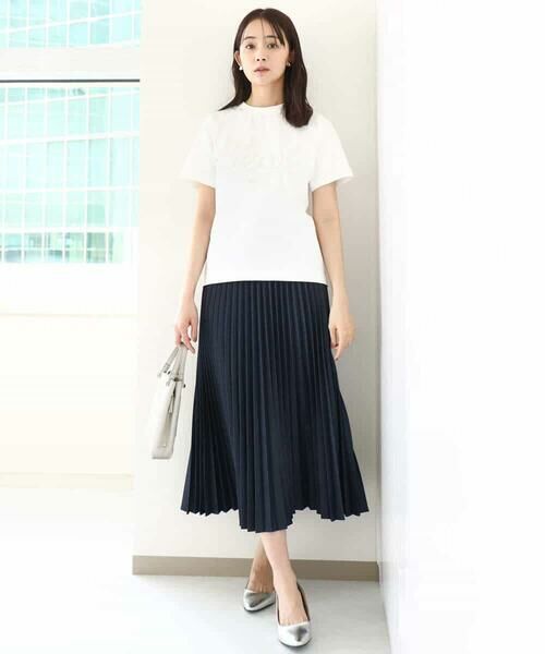 MK MICHEL KLEIN / エムケーミッシェルクラン カットソー | フリンジ刺繍ロゴTシャツ/洗える | 詳細17