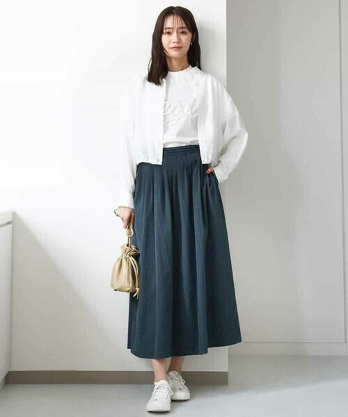 MK MICHEL KLEIN / エムケーミッシェルクラン カットソー | フリンジ刺繍ロゴTシャツ/洗える | 詳細5