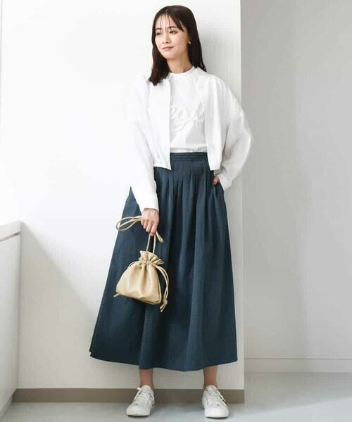 MK MICHEL KLEIN / エムケーミッシェルクラン カットソー | フリンジ刺繍ロゴTシャツ/洗える | 詳細6