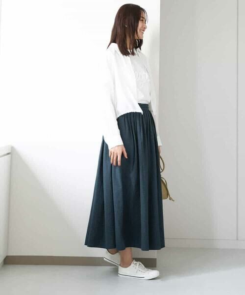 MK MICHEL KLEIN / エムケーミッシェルクラン カットソー | フリンジ刺繍ロゴTシャツ/洗える | 詳細7