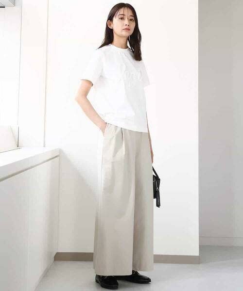 MK MICHEL KLEIN / エムケーミッシェルクラン カットソー | フリンジ刺繍ロゴTシャツ/洗える | 詳細8