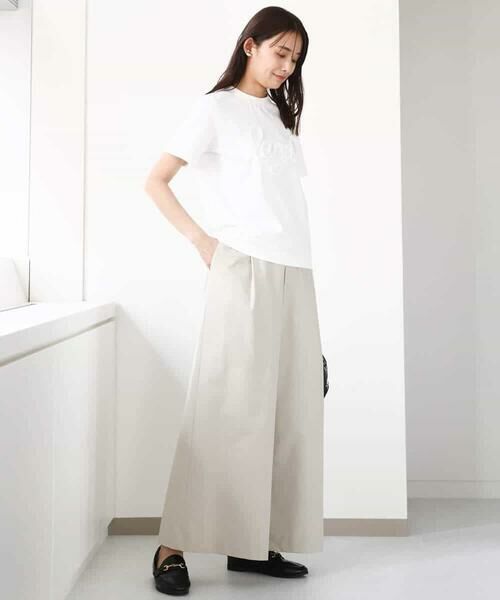 MK MICHEL KLEIN / エムケーミッシェルクラン カットソー | フリンジ刺繍ロゴTシャツ/洗える | 詳細9