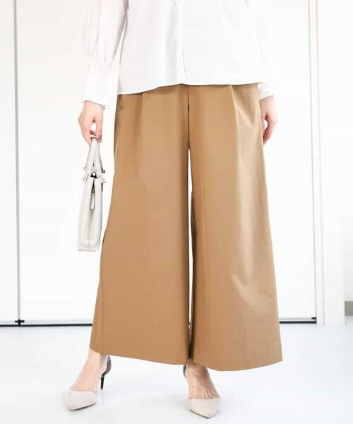 MK MICHEL KLEIN / エムケーミッシェルクラン その他パンツ | ストレッチツイル プルオンワイドパンツ/洗える | 詳細1