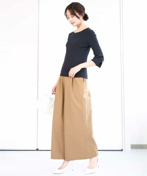 MK MICHEL KLEIN / エムケーミッシェルクラン その他パンツ | ストレッチツイル プルオンワイドパンツ/洗える | 詳細10