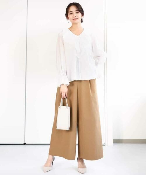 MK MICHEL KLEIN / エムケーミッシェルクラン その他パンツ | ストレッチツイル プルオンワイドパンツ/洗える | 詳細2