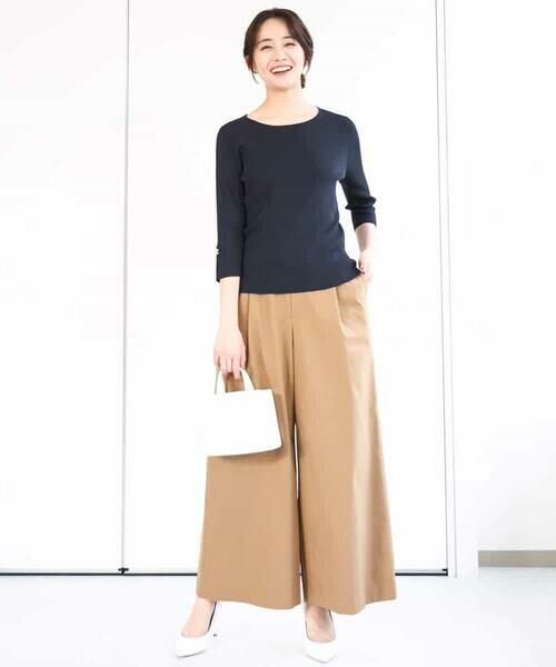 MK MICHEL KLEIN / エムケーミッシェルクラン その他パンツ | ストレッチツイル プルオンワイドパンツ/洗える | 詳細8