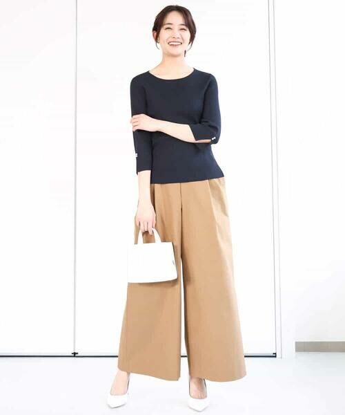 MK MICHEL KLEIN / エムケーミッシェルクラン その他パンツ | ストレッチツイル プルオンワイドパンツ/洗える | 詳細9