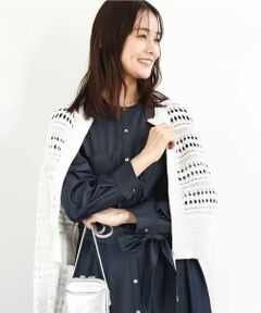 MK MICHEL KLEIN / エムケーミッシェルクラン その他アウター | かぎ針風編みニットブルゾン/洗える