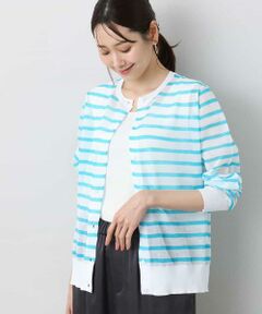 MK MICHEL KLEIN / エムケーミッシェルクラン カーディガン・ボレロ | シアーボーダーニットカーディガン/洗える