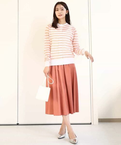 MK MICHEL KLEIN / エムケーミッシェルクラン カーディガン・ボレロ | シアーボーダーニットカーディガン/洗える | 詳細1