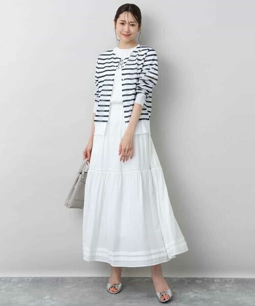 MK MICHEL KLEIN / エムケーミッシェルクラン カーディガン・ボレロ | シアーボーダーニットカーディガン/洗える | 詳細13