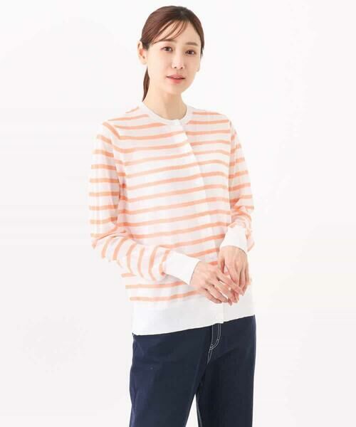 MK MICHEL KLEIN / エムケーミッシェルクラン カーディガン・ボレロ | シアーボーダーニットカーディガン/洗える | 詳細17