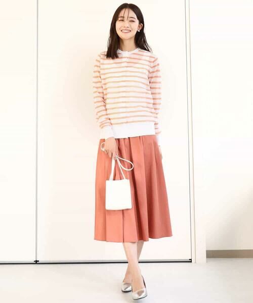 MK MICHEL KLEIN / エムケーミッシェルクラン カーディガン・ボレロ | シアーボーダーニットカーディガン/洗える | 詳細2