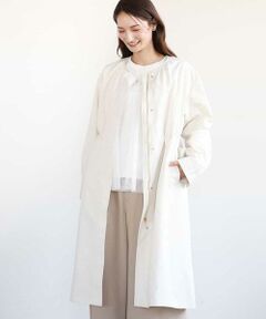 MK MICHEL KLEIN / エムケーミッシェルクラン その他アウター | タフタノーカラーロングコート/洗える