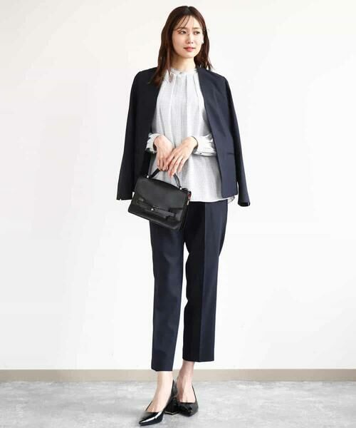 MK MICHEL KLEIN / エムケーミッシェルクラン シャツ・ブラウス | ドット幾何柄ボウタイ付きブラウス/洗える | 詳細10