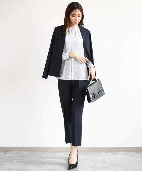 MK MICHEL KLEIN / エムケーミッシェルクラン シャツ・ブラウス | ドット幾何柄ボウタイ付きブラウス/洗える | 詳細11