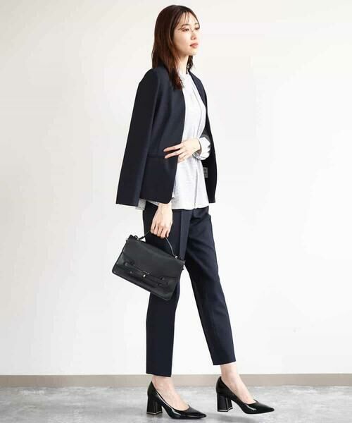 MK MICHEL KLEIN / エムケーミッシェルクラン シャツ・ブラウス | ドット幾何柄ボウタイ付きブラウス/洗える | 詳細12