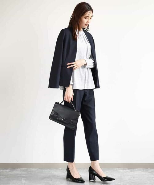 MK MICHEL KLEIN / エムケーミッシェルクラン シャツ・ブラウス | ドット幾何柄ボウタイ付きブラウス/洗える | 詳細13