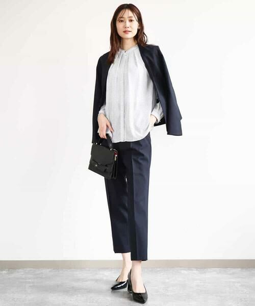 MK MICHEL KLEIN / エムケーミッシェルクラン シャツ・ブラウス | ドット幾何柄ボウタイ付きブラウス/洗える | 詳細14