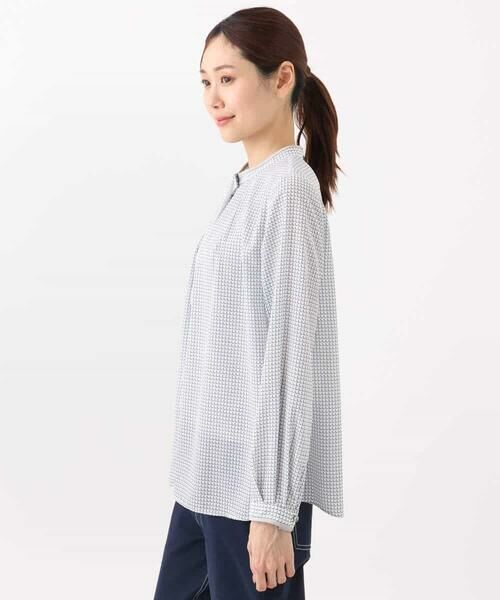 MK MICHEL KLEIN / エムケーミッシェルクラン シャツ・ブラウス | ドット幾何柄ボウタイ付きブラウス/洗える | 詳細16