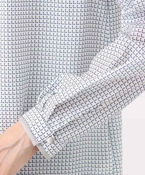 MK MICHEL KLEIN / エムケーミッシェルクラン シャツ・ブラウス | ドット幾何柄ボウタイ付きブラウス/洗える | 詳細20
