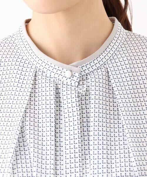 MK MICHEL KLEIN / エムケーミッシェルクラン シャツ・ブラウス | ドット幾何柄ボウタイ付きブラウス/洗える | 詳細27