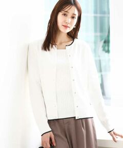 MK MICHEL KLEIN / エムケーミッシェルクラン ニット・セーター | 配色ラインカラーニットアンサンブル/洗える