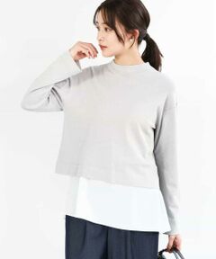 MK MICHEL KLEIN / エムケーミッシェルクラン ニット・セーター | クロップド丈ラメニット×フレアーデシンタンクトップ アンサンブル/洗える