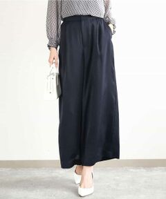 MK MICHEL KLEIN / エムケーミッシェルクラン その他パンツ | サテンワイドシルエットパンツ/洗える