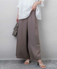 MK MICHEL KLEIN / エムケーミッシェルクラン その他パンツ | サテンワイドシルエットパンツ/洗える