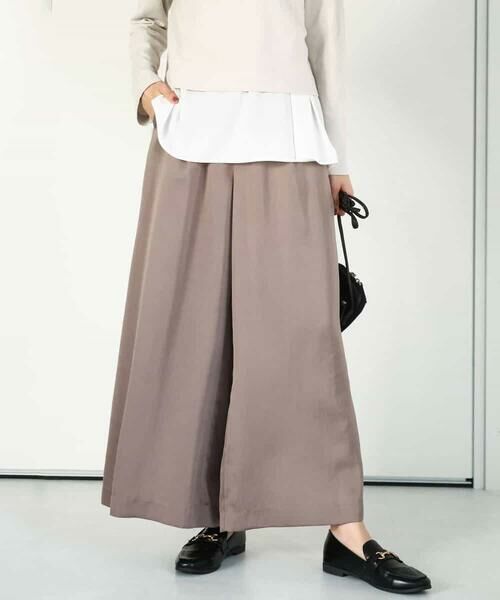 MK MICHEL KLEIN / エムケーミッシェルクラン その他パンツ | サテンワイドシルエットパンツ/洗える | 詳細1