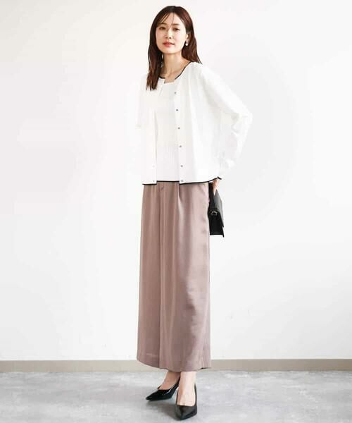 MK MICHEL KLEIN / エムケーミッシェルクラン その他パンツ | サテンワイドシルエットパンツ/洗える | 詳細11