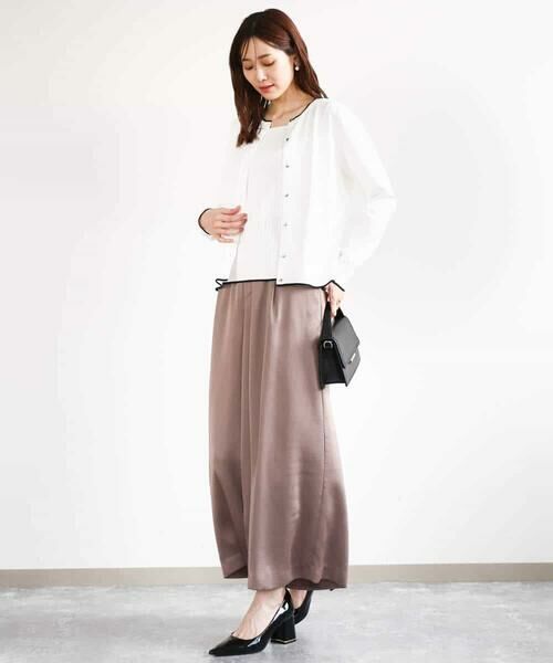 MK MICHEL KLEIN / エムケーミッシェルクラン その他パンツ | サテンワイドシルエットパンツ/洗える | 詳細12