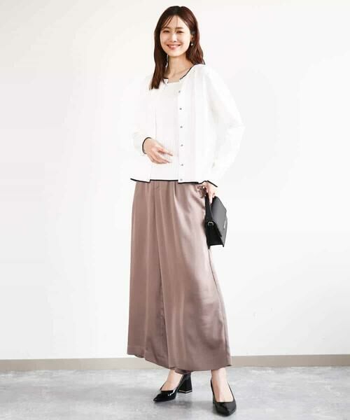 MK MICHEL KLEIN / エムケーミッシェルクラン その他パンツ | サテンワイドシルエットパンツ/洗える | 詳細13