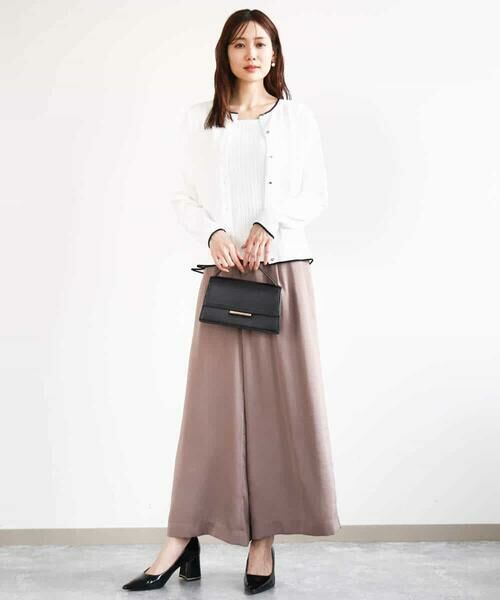 MK MICHEL KLEIN / エムケーミッシェルクラン その他パンツ | サテンワイドシルエットパンツ/洗える | 詳細14