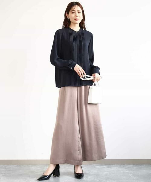 MK MICHEL KLEIN / エムケーミッシェルクラン その他パンツ | サテンワイドシルエットパンツ/洗える | 詳細15