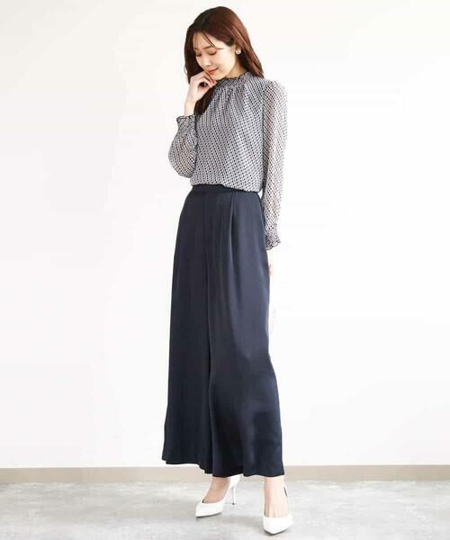 MK MICHEL KLEIN / エムケーミッシェルクラン その他パンツ | サテンワイドシルエットパンツ/洗える | 詳細21