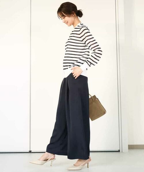 MK MICHEL KLEIN / エムケーミッシェルクラン その他パンツ | サテンワイドシルエットパンツ/洗える | 詳細23