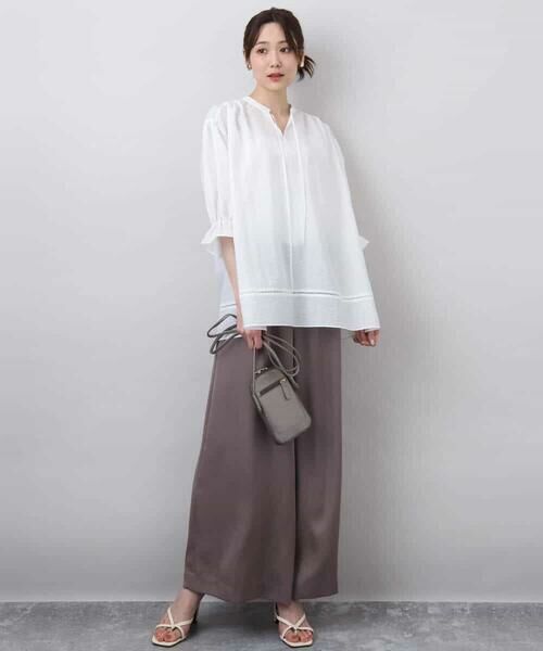 MK MICHEL KLEIN / エムケーミッシェルクラン その他パンツ | サテンワイドシルエットパンツ/洗える | 詳細26