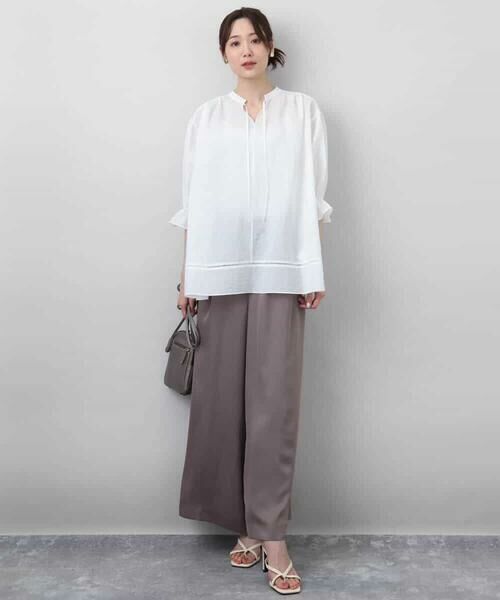 MK MICHEL KLEIN / エムケーミッシェルクラン その他パンツ | サテンワイドシルエットパンツ/洗える | 詳細27