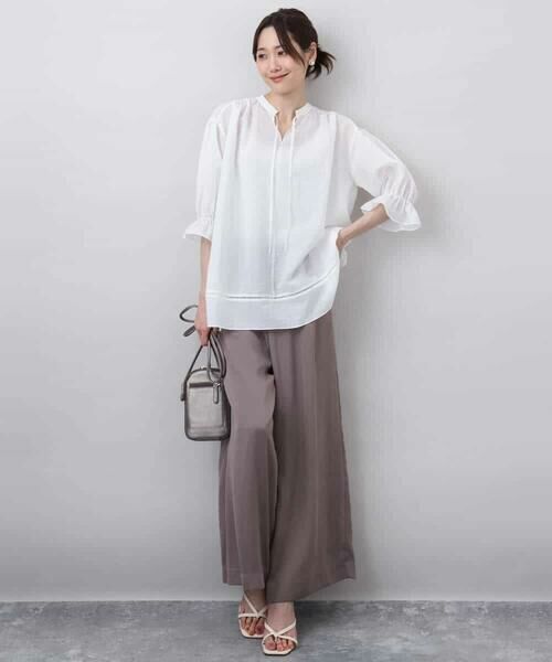 MK MICHEL KLEIN / エムケーミッシェルクラン その他パンツ | サテンワイドシルエットパンツ/洗える | 詳細28