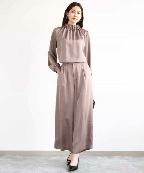 MK MICHEL KLEIN / エムケーミッシェルクラン その他パンツ | サテンワイドシルエットパンツ/洗える | 詳細6