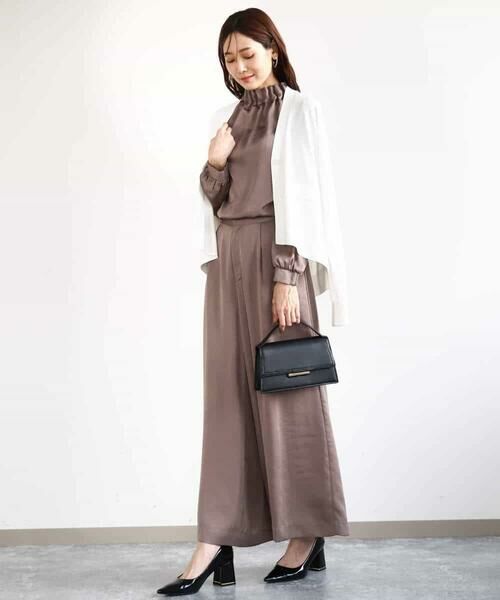 MK MICHEL KLEIN / エムケーミッシェルクラン その他パンツ | サテンワイドシルエットパンツ/洗える | 詳細9