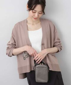 MK MICHEL KLEIN / エムケーミッシェルクラン カーディガン・ボレロ | Vネックサイドスリットニットカーディガン/UVカット/接触冷感/洗える