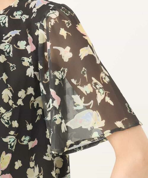 MK MICHEL KLEIN / エムケーミッシェルクラン シャツ・ブラウス | フレアースリーブ花柄シフォンブラウス/洗える | 詳細25