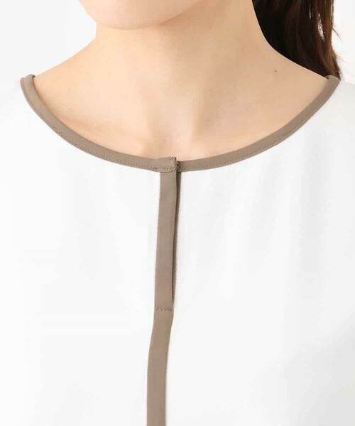 MK MICHEL KLEIN / エムケーミッシェルクラン シャツ・ブラウス | 配色パイピングVネックブラウス/洗える | 詳細14