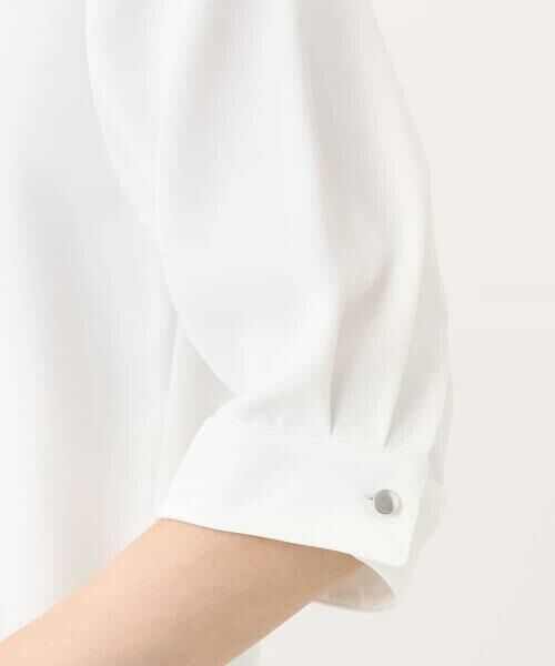 MK MICHEL KLEIN / エムケーミッシェルクラン シャツ・ブラウス | 配色パイピングVネックブラウス/洗える | 詳細16