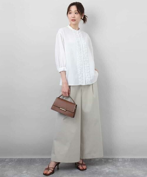 MK MICHEL KLEIN / エムケーミッシェルクラン シャツ・ブラウス | フリルデザインブラウス/洗える | 詳細11