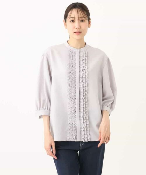 MK MICHEL KLEIN / エムケーミッシェルクラン シャツ・ブラウス | フリルデザインブラウス/洗える | 詳細13