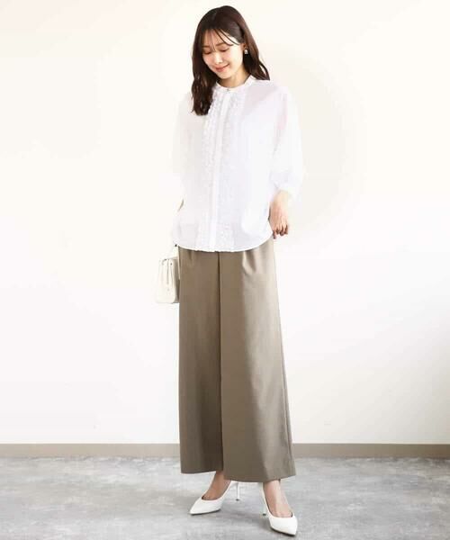 MK MICHEL KLEIN / エムケーミッシェルクラン シャツ・ブラウス | フリルデザインブラウス/洗える | 詳細2